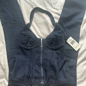 guess denim jumpsuits